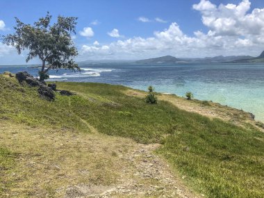 Görünüm mavi lagün mauritius, bay