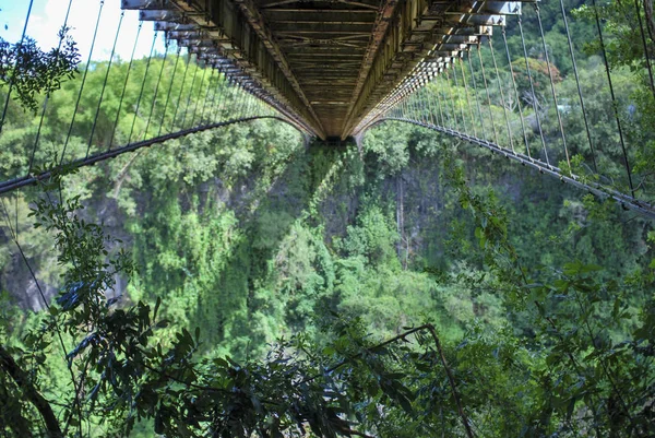 Ponte suspensa na ilha da reunião — Fotografia de Stock