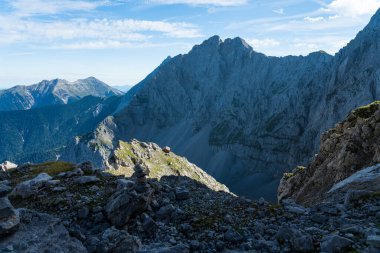 Karwendel Dağları, Bavyera, Almanya 'dan dağ manzarası