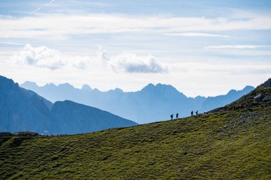 Karwendel Dağları, Bavyera, Almanya 'dan dağ manzarası