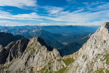 Karwendel Dağları, Bavyera, Almanya 'dan dağ manzarası