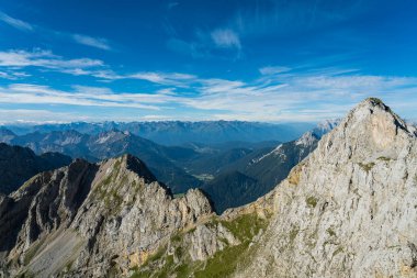 Karwendel Dağları, Bavyera, Almanya 'dan dağ manzarası