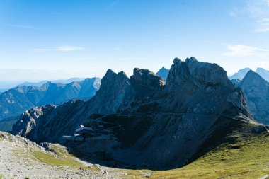 Karwendel Dağları, Bavyera, Almanya 'dan dağ manzarası