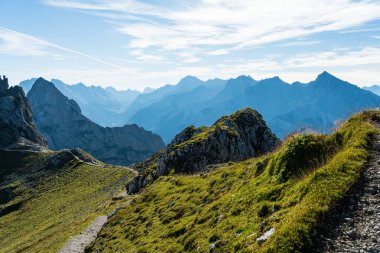 Karwendel Dağları, Bavyera, Almanya 'dan dağ manzarası