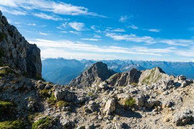 Karwendel Dağları, Bavyera, Almanya 'dan dağ manzarası
