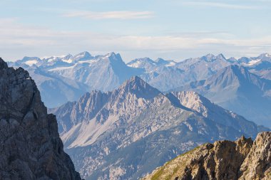 Karwendel Dağları, Bavyera, Almanya 'dan dağ manzarası