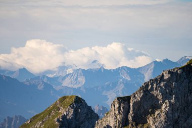 Karwendel Dağları, Bavyera, Almanya 'dan dağ manzarası