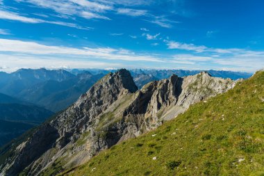 Karwendel Dağları, Bavyera, Almanya 'dan dağ manzarası