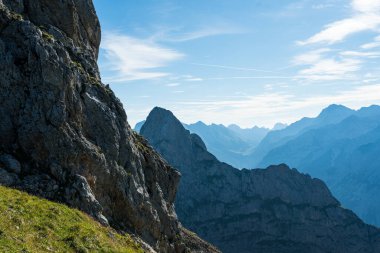 Karwendel Dağları, Bavyera, Almanya 'dan dağ manzarası