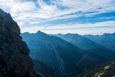 Karwendel Dağları, Bavyera, Almanya 'dan dağ manzarası