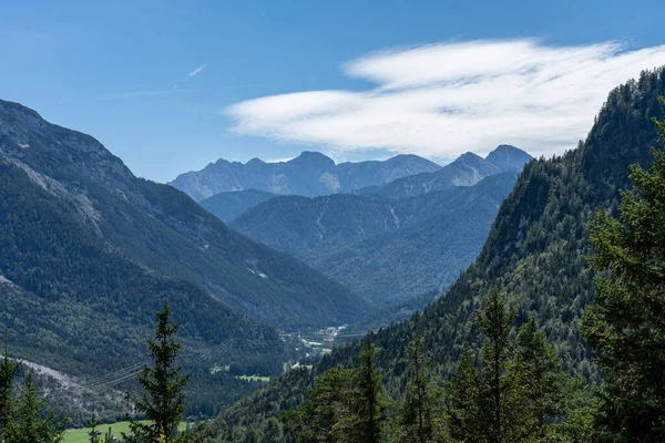 Utsikt Över Wetterstein Berg Och Leutasch Dalen Från Ederkanzel Gäst — Stockfoto