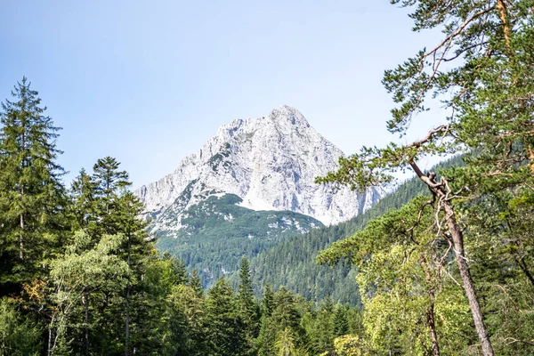 Vatten Som Rinner Nedför Leutaschklammen Leutash Gorge — Stockfoto