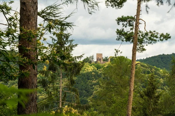 Piękny Krajobraz Wzgórz Drewna Pfaelzer Wald Rheinland Pfalz Niemcy — Zdjęcie stockowe