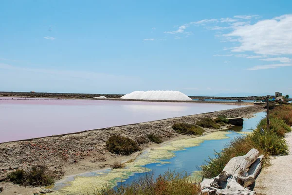 The pink, salt-producing waters of Gruissan, france