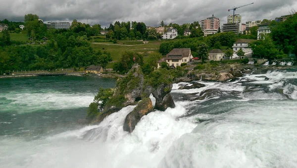 Pemandangan Panorama Air Terjun Rhein Rheinfall Ini Adalah Air Terjun — Stok Foto