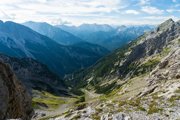Vue Panoramique Sur Montagne Depuis Les Montagnes Karwendel Bavière Allemagne — Photo