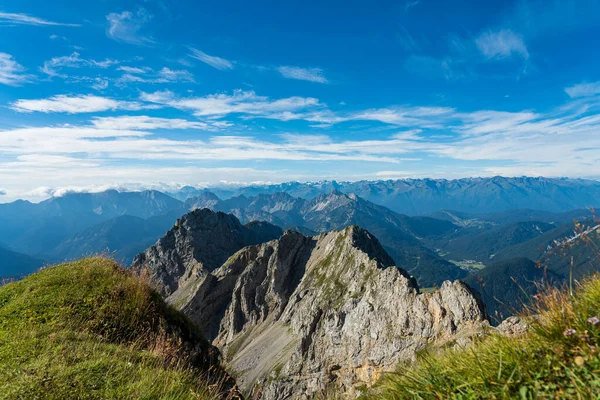 Vue Panoramique Sur Montagne Depuis Les Montagnes Karwendel Bavière Allemagne — Photo