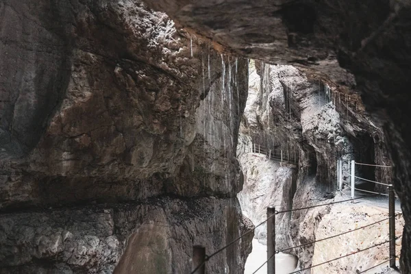 Pohled Partnachklamm Partnach Gorge Blízkosti Garmisch Partenkirchen — Stock fotografie