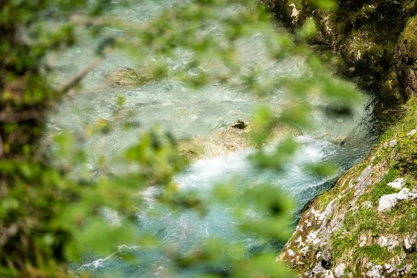 Agua Que Corre Por Leutaschklamm Garganta Leutash — Foto de Stock