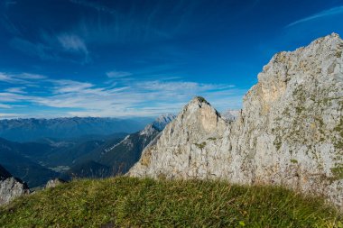 Karwendel Dağları, Bavyera, Almanya 'dan dağ manzarası