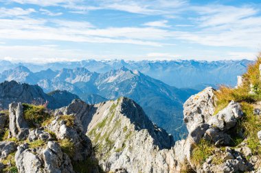 Karwendel Dağları, Bavyera, Almanya 'dan dağ manzarası