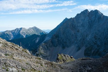 Karwendel Dağları, Bavyera, Almanya 'dan dağ manzarası