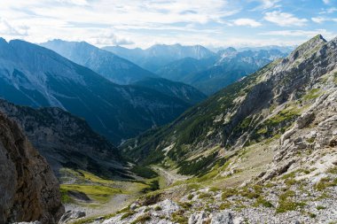 Karwendel Dağları, Bavyera, Almanya 'dan dağ manzarası