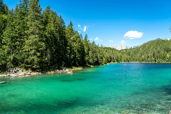 Θέα Στο Όμορφο Βουνό Zugspitze Και Eibsee Στη Βαυαρία Γερμανία — Φωτογραφία Αρχείου