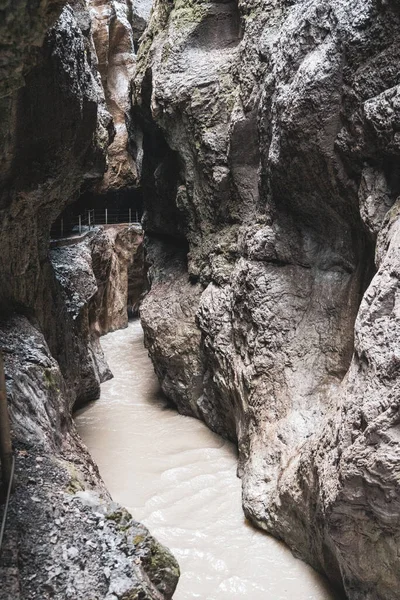 Pohled Partnachklamm Partnach Gorge Blízkosti Garmisch Partenkirchen — Stock fotografie