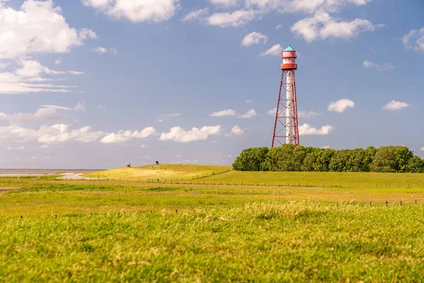 Blick Auf Den Leuchtturm Von Campen Bei Emden Nordsee Deutschland — Stockfoto