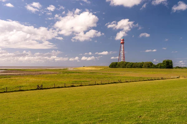 Blick Auf Den Leuchtturm Von Campen Bei Emden Nordsee Deutschland — Stockfoto