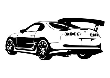 Toyota Supra tek renkli vektör