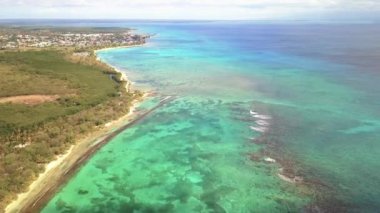 Anse du Souffleur, Lagün, Port-Louis, Grande-Terre, Guadeloupe, Karayipler havadan görünümü