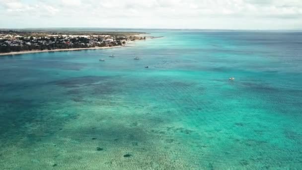 Vista Aérea Anse Souffleur Lagoa Port Louis Grande Terre Guadalupe — Vídeo de Stock