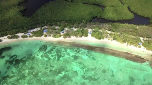 Vista Aérea Anse Souffleur Lagoa Port Louis Grande Terre Guadalupe — Vídeo de Stock