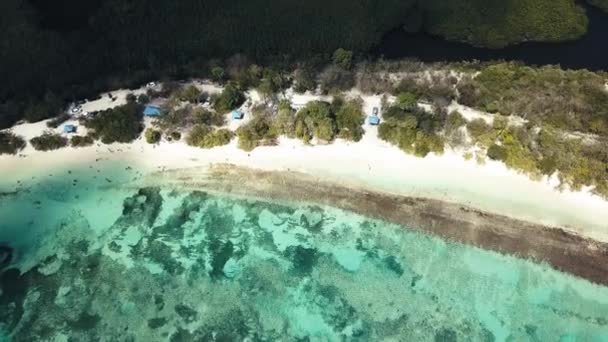 Vista Aérea Anse Souffleur Lagoa Port Louis Grande Terre Guadalupe — Vídeo de Stock