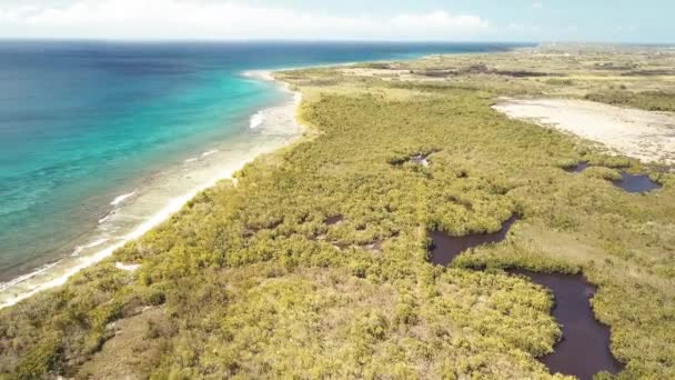 Utsikt Över Anse Souffleur Lagunen Port Louis Grande Terre Guadeloupe — Stockvideo