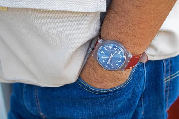 Blue wrist watch casual — Stock Photo, Image