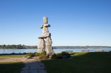 Inukshuk in Vancouver at English bay