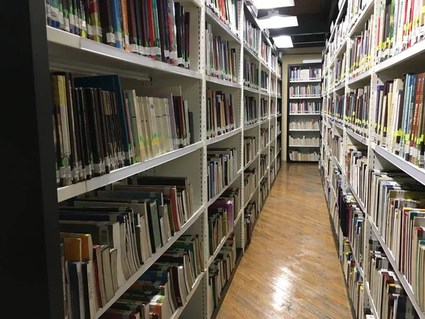 Kitaplar ile dolu kamu Kütüphanesi kitap raf