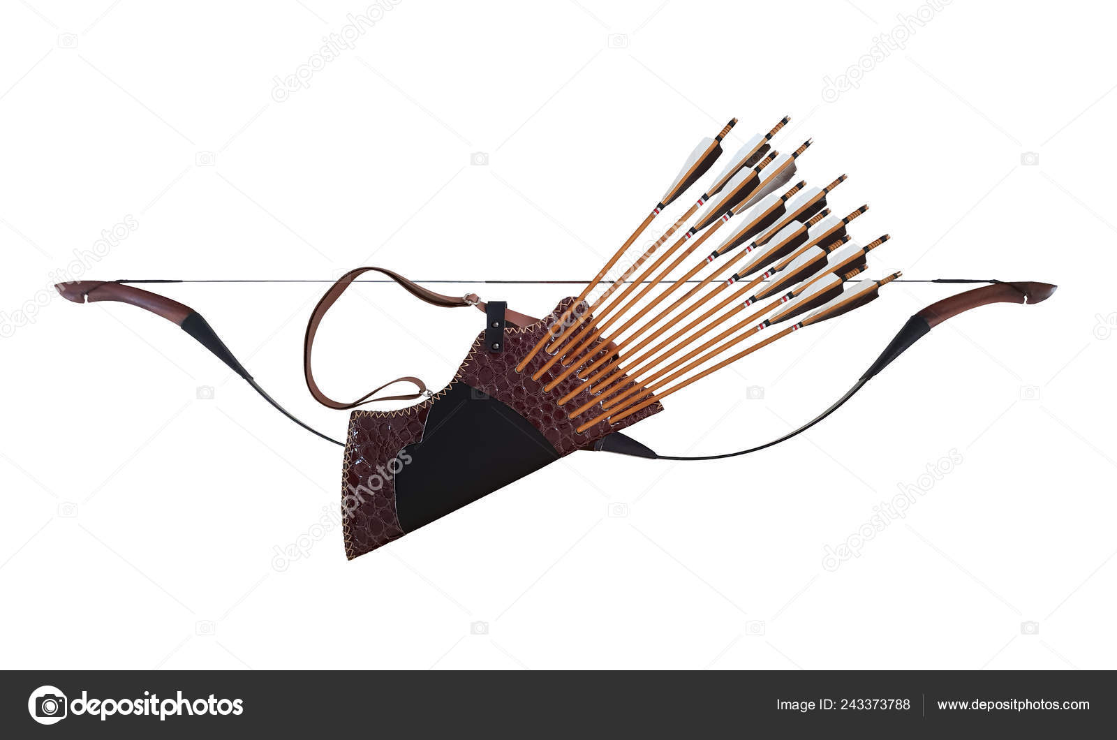 Tir L'arc Traditionnel Noir Cuir Carquois Flèche Arc Cheval Turc image  libre de droit par Yudhistira99 © #243373788