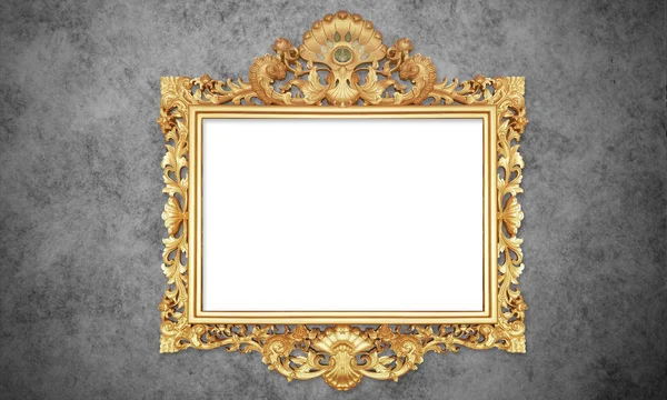 Gullfarget Barokk Klassisk Barokk Elegant Tom Fotografisk Maleriramme Grunge Retro – stockfoto