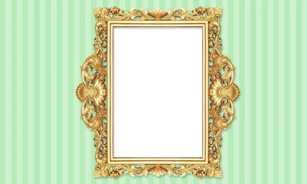 Colore Oro Antico Vintage Classico Barocco Elegante Vuoto Photo Painting — Foto Stock