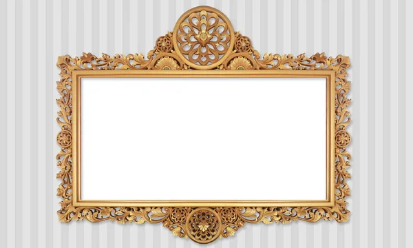 Colore Oro Antico Vintage Classico Barocco Elegante Vuoto Photo Painting — Foto Stock