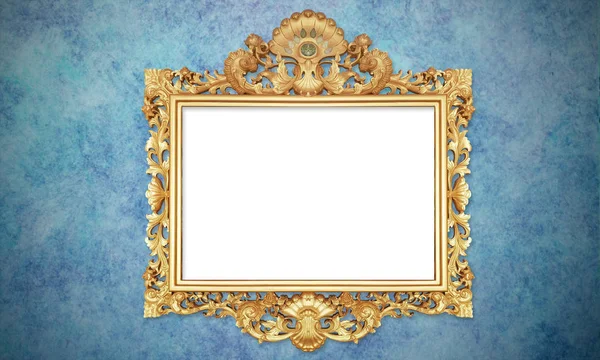 Colore Oro Antico Vintage Classico Barocco Elegante Vuoto Photo Painting — Foto Stock