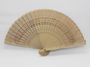 Wooden Bamboo Silk Folding Fan Chinese Japanese Vintage Retro Style Handmade Silk Floral Pattern Hand Fan with a Fabric Sleeve and Tassels for Home Decoration Party Wedding or Dancing Gift - Image 