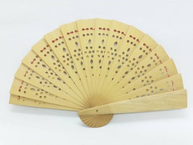 Wooden Bamboo Silk Folding Fan Chinese Japanese Vintage Retro Style Handmade Silk Floral Pattern Hand Fan with a Fabric Sleeve and Tassels for Home Decoration Party Wedding or Dancing Gift - Image 