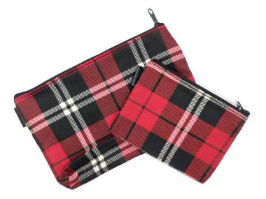 Beyaz İzole Arka Planda Modern Sanatsal Dikdörtgen Desen Kadın Çanta Kese - Resim 