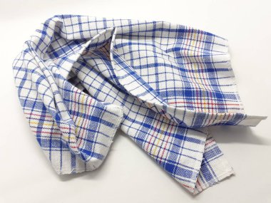 Beyaz İzole Arka Planda Sanatsal Süs Desenli Güzel Renkli Konfeksiyon Kumaş Tekstili - Resim 