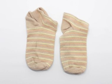 Beyaz İzole arka planda Renkli Güzel Kadın Çorap Çifti - Resim 